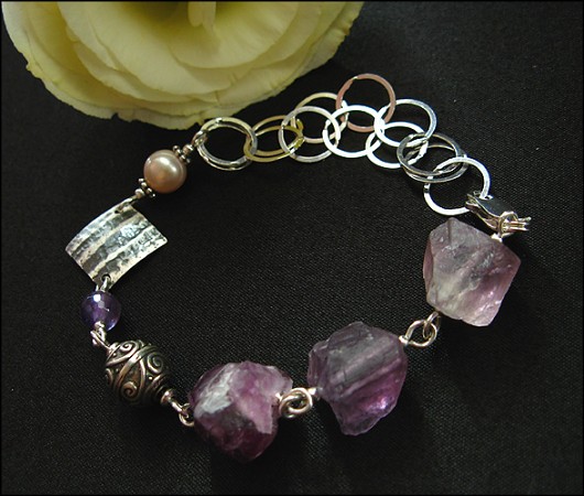 LUXURY- Fluorytowe Bryły- Bransoletka Little Dreamer