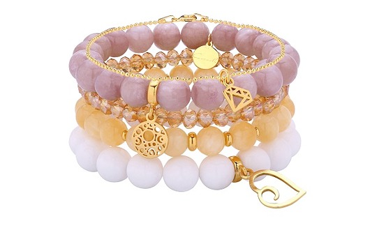 BRANSOLETKI SREBRO 925 JADEIT +KRYSZTAŁ+KALCYT Coccola JEWELLERY