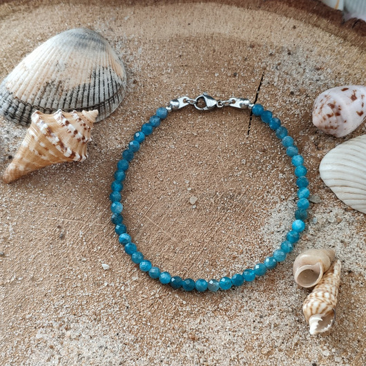 bransoletki z kamieni naturalnych Bransoletka z apatytem - Ocean Blue III