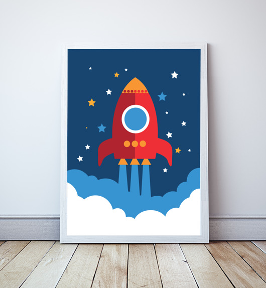 Plakat Rakieta z serii Kosmos Wallie Studio Dekoracji