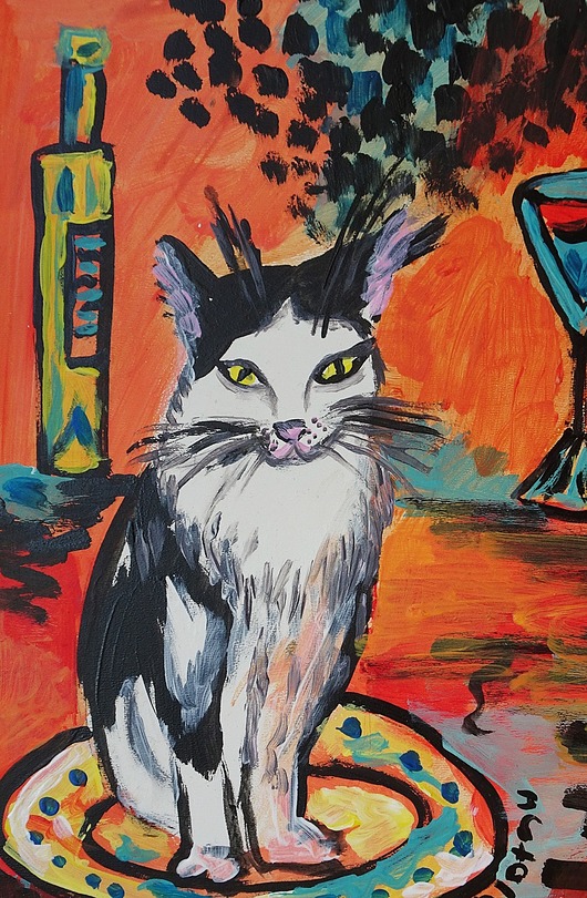 obrazy Obraz do salonu portret kota