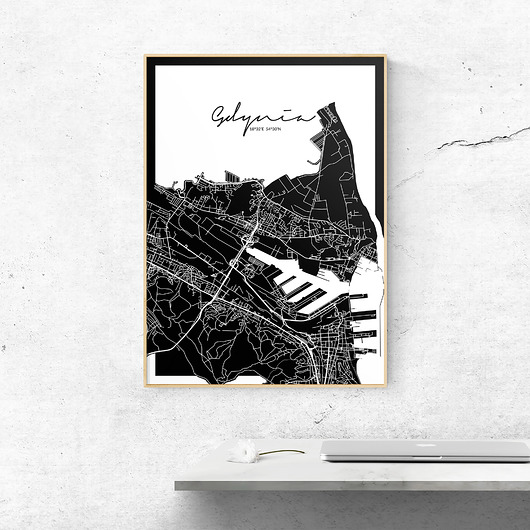 plakaty Plakat Gdynia mapa