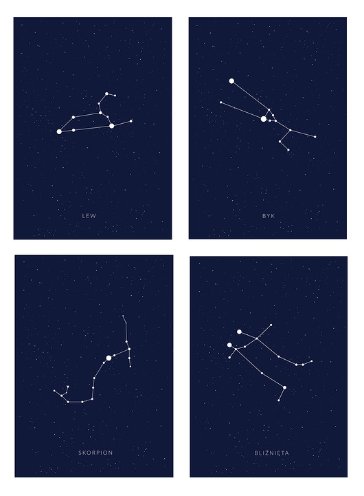 REZERWACJA - zestaw znaków zodiaku PLAKATY GEOMETRYCZNE