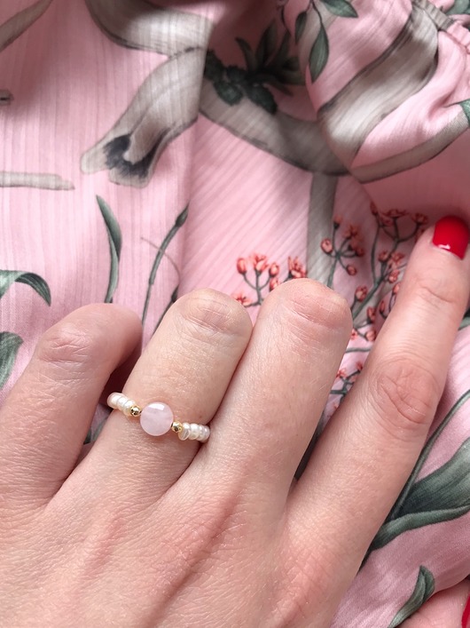 pierścionki - różne Pierścionek - morganit różowy