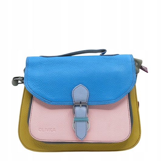 torby na ramię Torebka do ręki na ramię skórzana damska oryginalna kolorowa OLIVKA