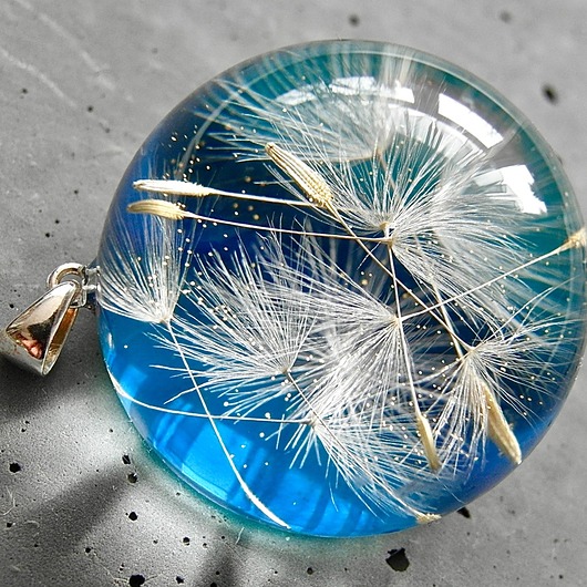 Turkusowy wisior z nasionami dmuchawca Grol Jewellery