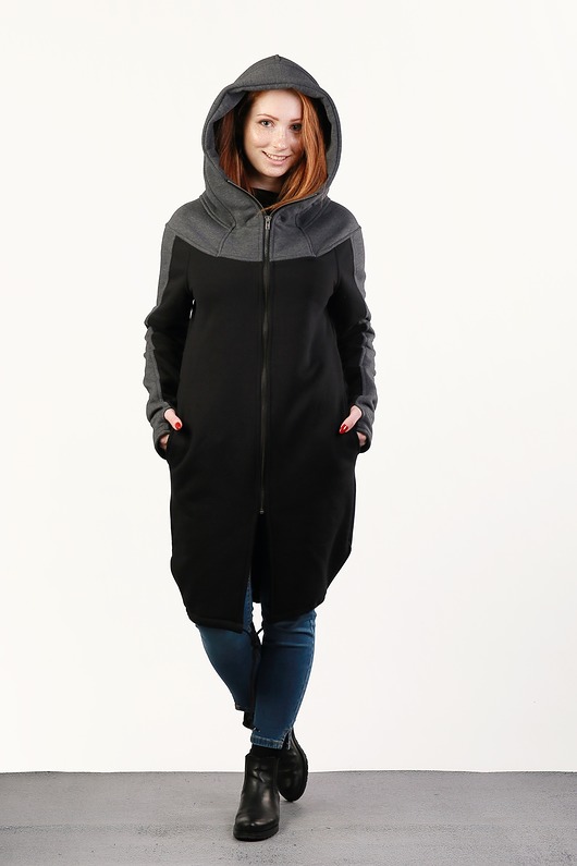 bluza z kapturem damska Bluza damska,płaszcz damski długi bawełniany