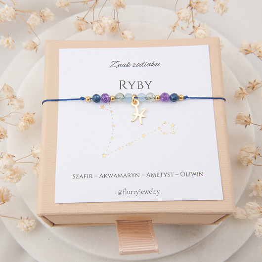 bransoletki z kamieni naturalnych Bransoletka Znak zodiaku - Ryby - Zodiak