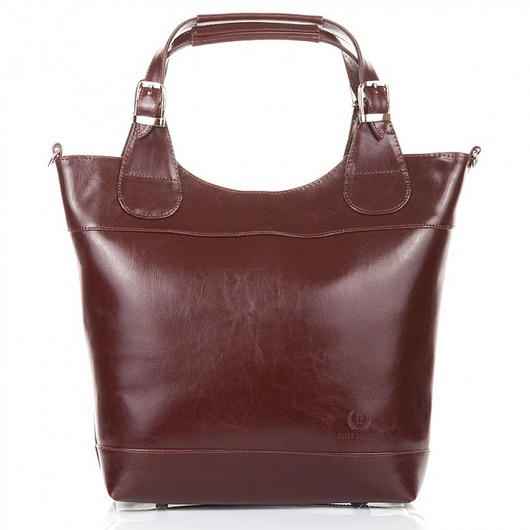 torebki do ręki DUŻE SKÓRZANE TOREBKI DAMSKIE PAOLO PERUZZI SHOPPER BAG Z-996-PP-BR
