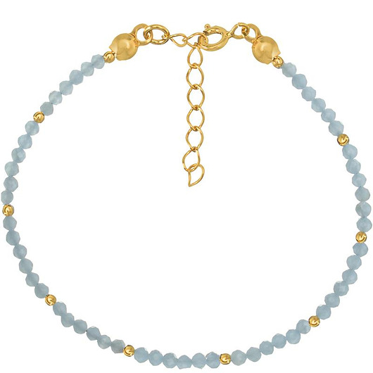 bransoletki z kamieni naturalnych Bransoletka srebrna pozłacana z kamieni naturalnych angelit