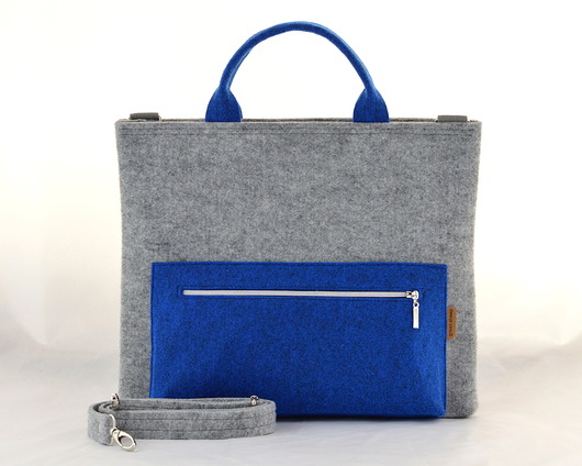Duża Filcowa Torebka - Laptopówka Minimalizm Green Sheep