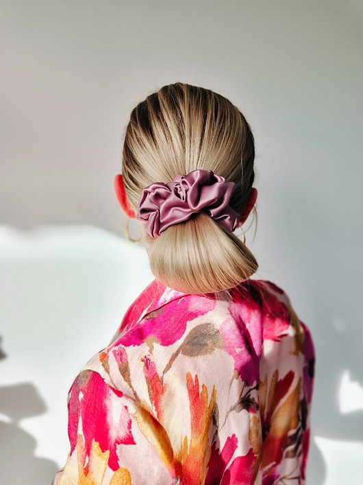 gumki do włosów Gumka jedwabna, scrunchie, frotka dusty rose MAXI