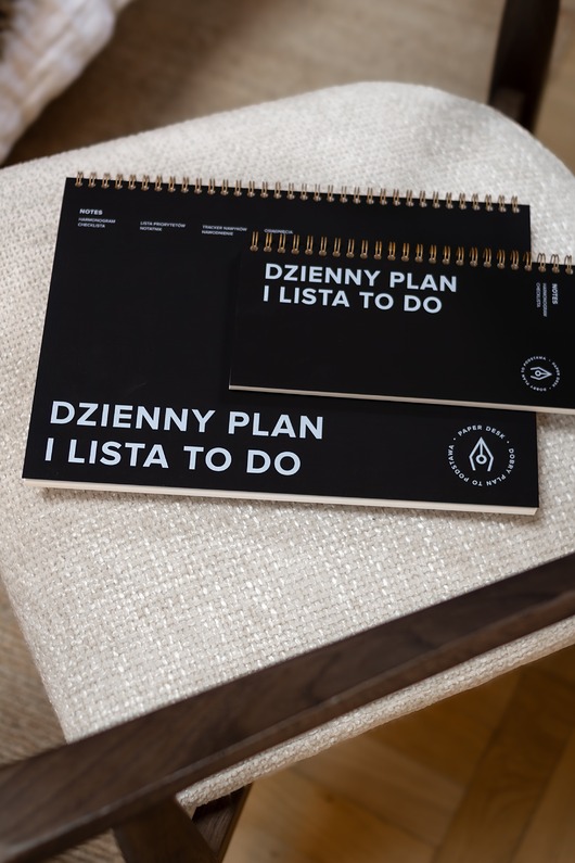 kalendarze i plannery Zestaw planerów dziennych, niedatowanych, ADHD-friendly, czarny