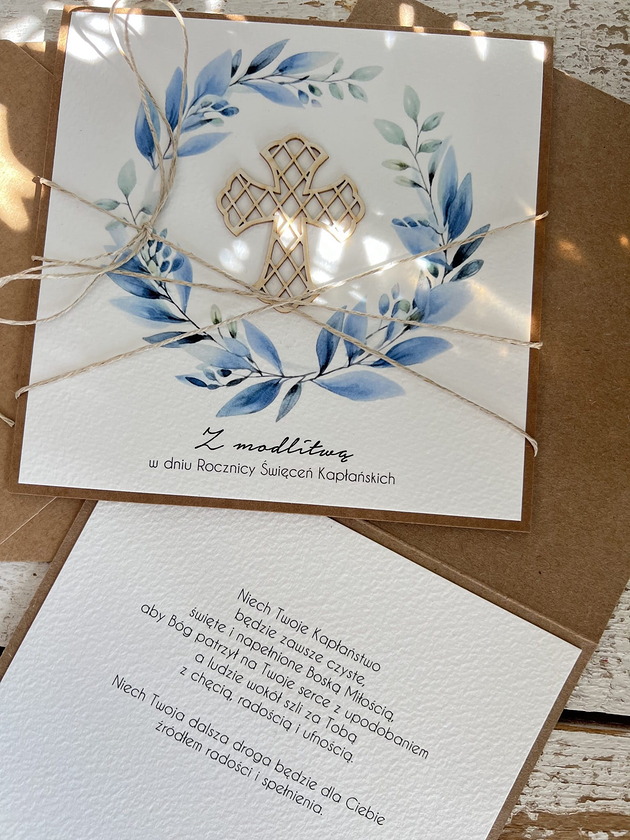kartki scrapbooking Kartka z okazji rocznicy święceń kapłańskich ręcznie robiona