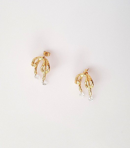 kolczyki pozłacane Kolczyki pozłacane Z kroplami rosy