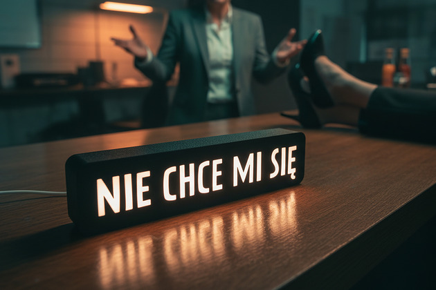 dekoracje świetlne Lampa NIE CHCE MI SIĘ 