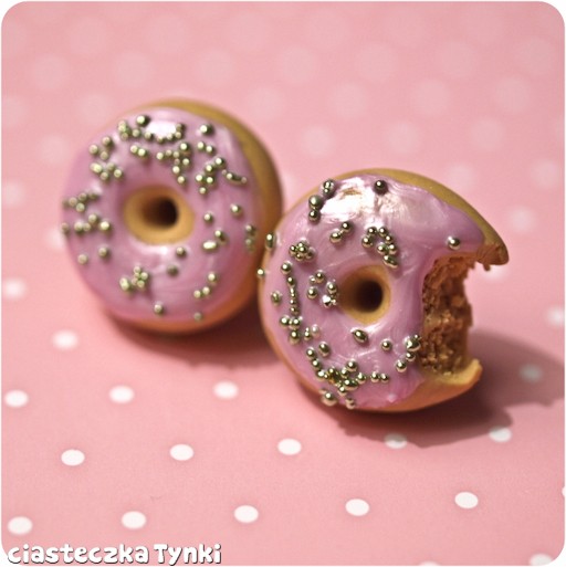 Kolczyki nadgryzione donutki 4 ciasteczkatynki