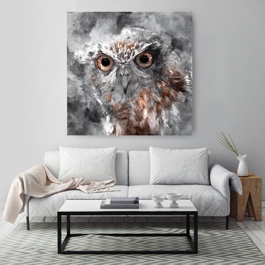 Plakat Szara Sowa 50x50 cm HOG STUDIO