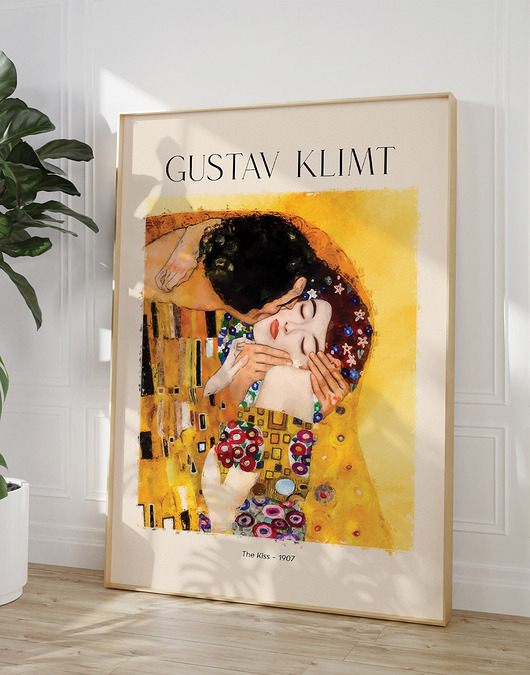 plakaty Plakat Reprodukcja Gustav Klimt - The Kiss - Pocałunek