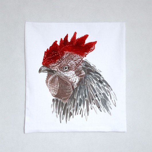 KOGUT bawełniana poszewka z nadrukiem 40 x 40 Gabriela Krawczyk