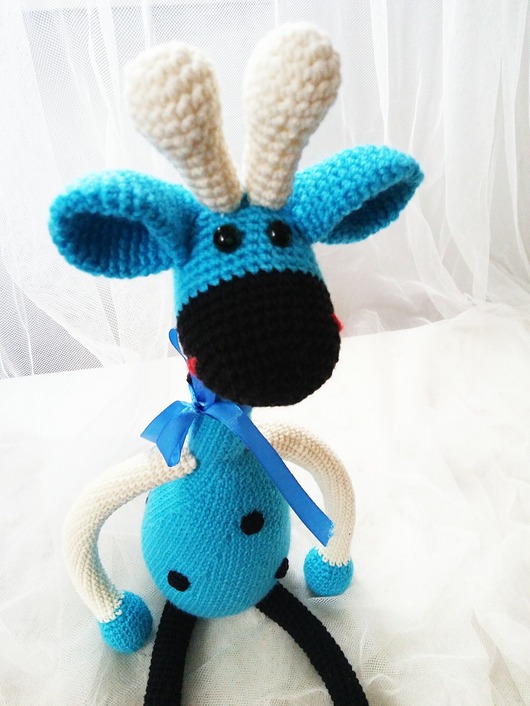 Szydełkowa Żyrafa_BLU Pompon Design