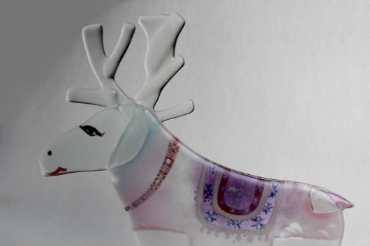 renifer FIOLETOWY Borowska Glass Design