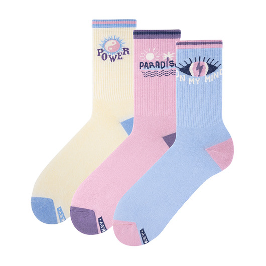 skarpetki damskie Zestaw 3 par skarpet SURF SOCKS długie, kolorowe, bawełniane, unisex, modne