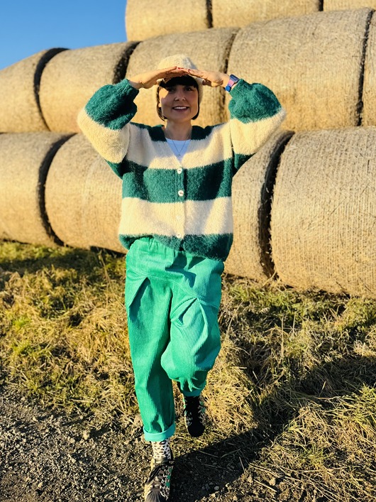 spodnie materiałowe damskie Sztruksowe Baggy