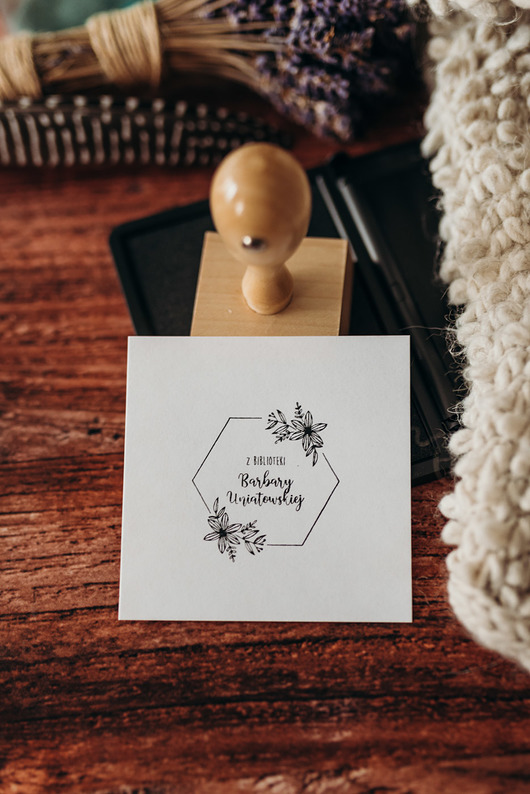 stemple Stempel Ex Libris "Hexagon" - Zestaw prezentowy