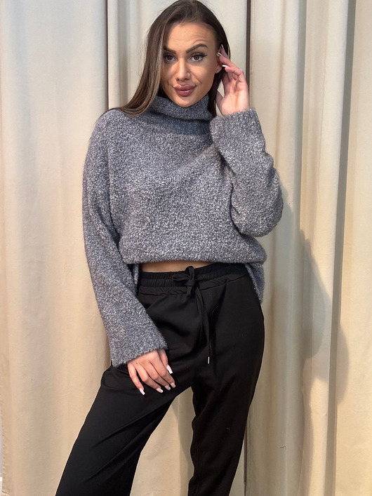 swetry damskie  Sweter golf boucle Grigio