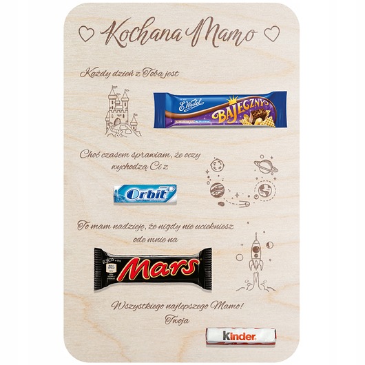 kartki scrapbooking Tabliczka na słodycze DLA MAMY dzień kobiet
