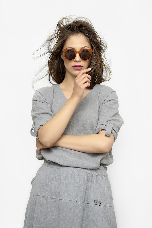 Letnia tunika oversize Stefania szara Freeshion