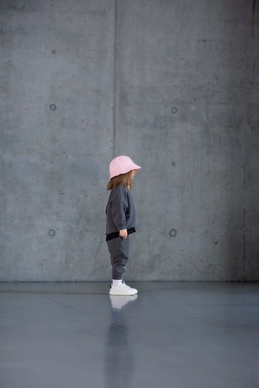 bluzy dla dziewczynki Bluza oversize The Grey szara Unisex Mini