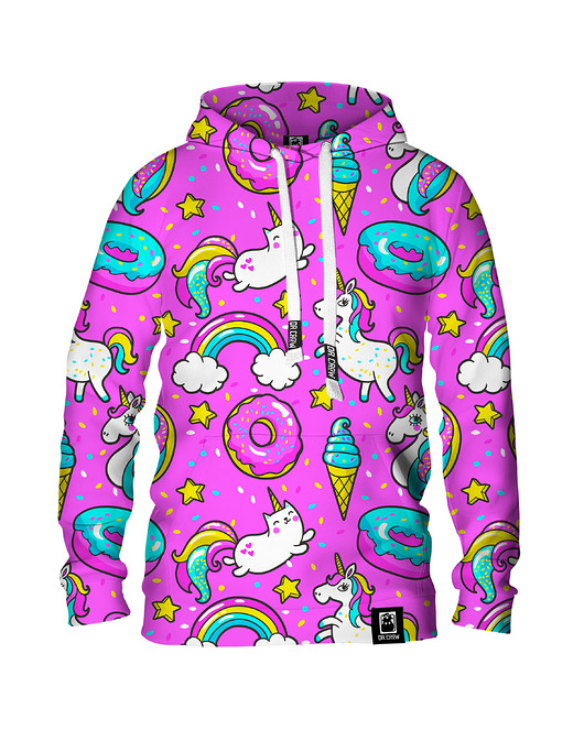 bluza z kapturem damska Damska Bluza z kapturem DR.CROW Unicorn Confetti