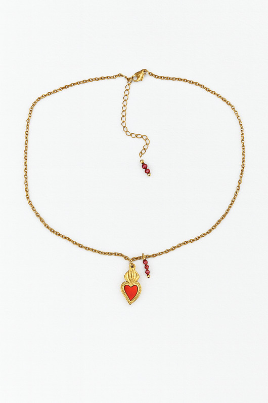 złote naszyjniki Naszyjnik z sercem i granatem