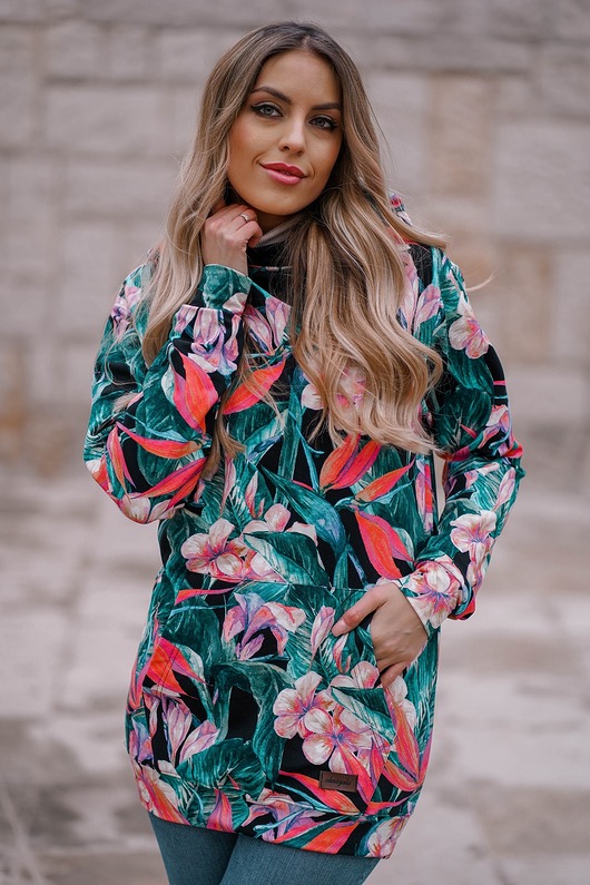 bluza z kapturem damska Dzianinowa bluza damska, sportowa, duży kaptur