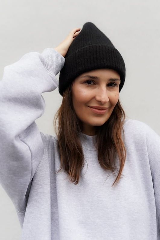 czapki damskie Czapka Gentle Cashmere Czarna