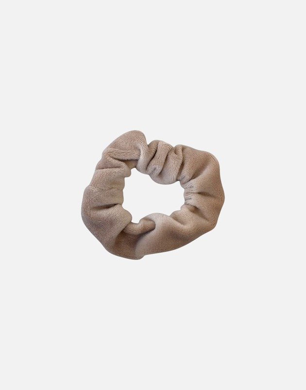 gumki do włosów Scrunchie gumka frotka wąska welurowa beżowa