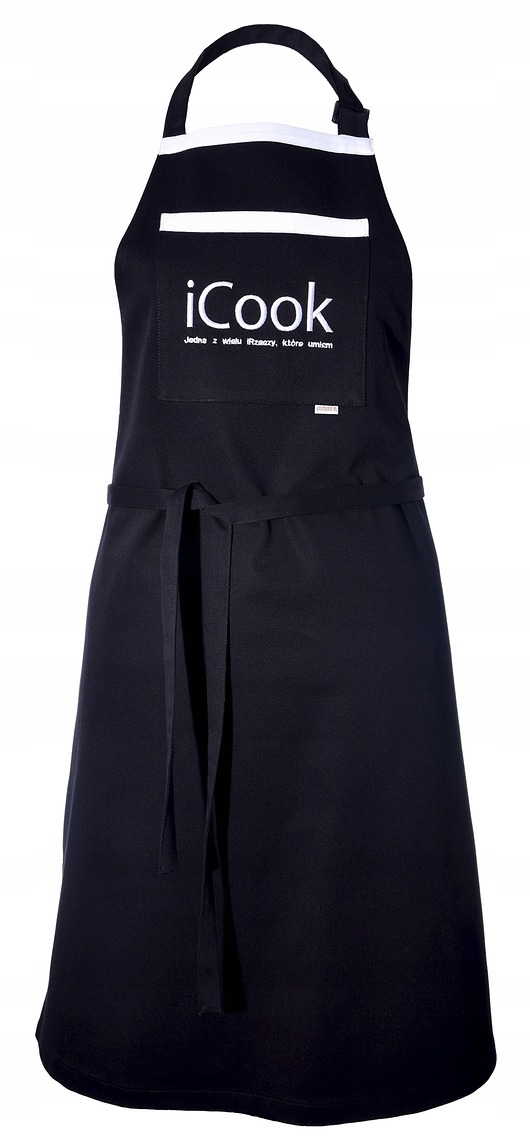 fartuchy kuchenne Fartuch Kuchenny CZARNY bawełniany haftowany I COOK EXTRA PREZENT
