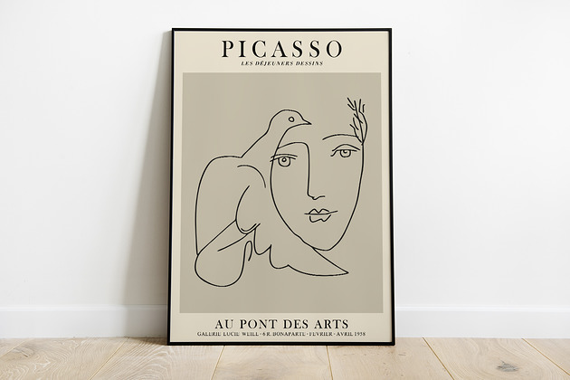 grafiki i ilustracje Pablo Picasso, inspiracja, plakat wystawowy
