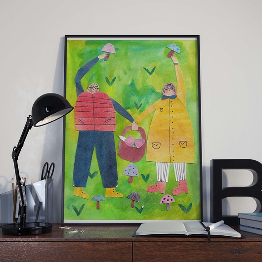 grafiki i ilustracje Plakat grzybobranie