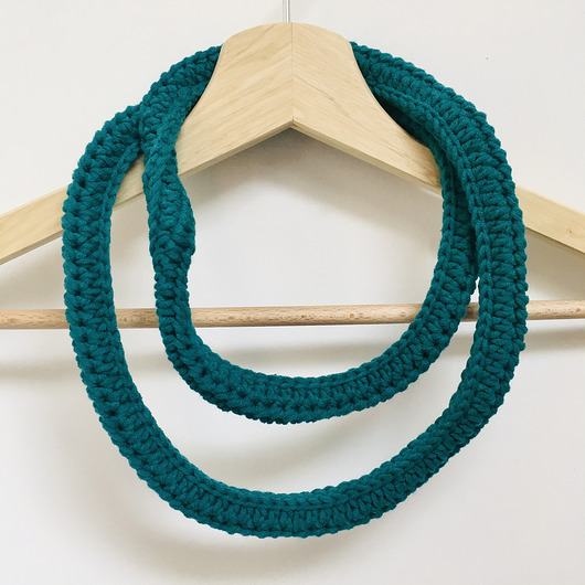 naszyjniki - inne Naszyjnik dzianinowy boho handmade bawełna