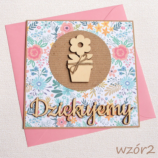 kartki scrapbooking DZIĘKUJEMY - podziękowanie RÓŻNE wzory : w2