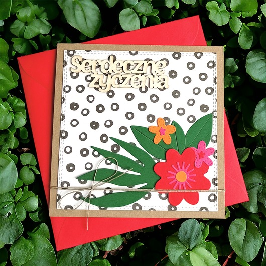 kartki scrapbooking Serdeczne życzenia : kwiaty :: uniwersalna kartka