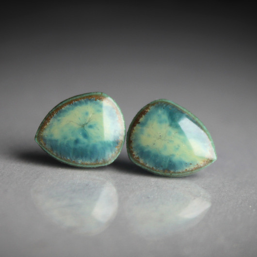 kolczyki ceramiczne PEBBLE/stal chirurgiczna/