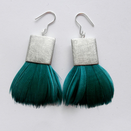 kolczyki z piórami PIÓRKO kolczyki