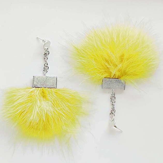 kolczyki z piórami PIÓRKO kolczyki