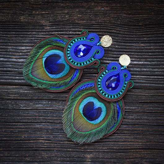 kolczyki soutache Peacock Eye-kolczyki soutache