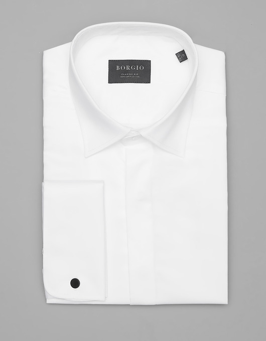 koszule męskie Koszula męska mozza spinki biały classic fit 00280 164/170 40