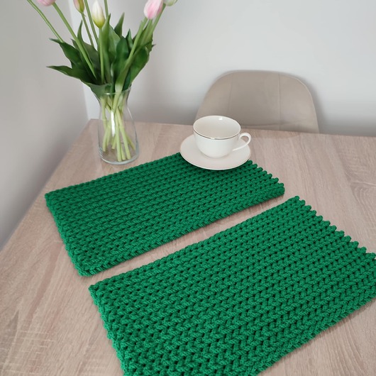 podkładki do kuchni Podkładka ze sznurka szydełkowa prostokątna 20cmx40cm